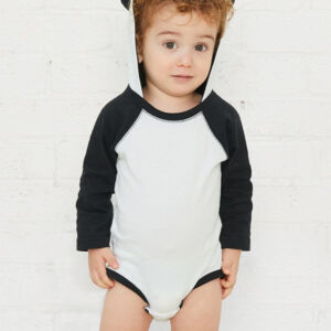 Infant Fine Jersey Character Hooded Long Sleeve Bodysuit with Ears Thumbnail