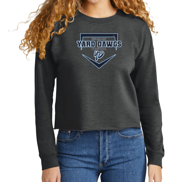 Home Plate - Ladies Tri Blend Fleece Crop Crew Thumbnail