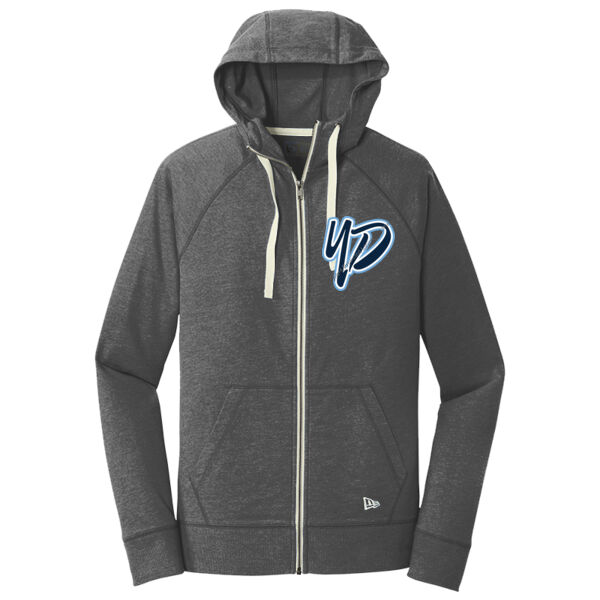 YD - Sueded Cotton Blend Full Zip Hoodie Thumbnail